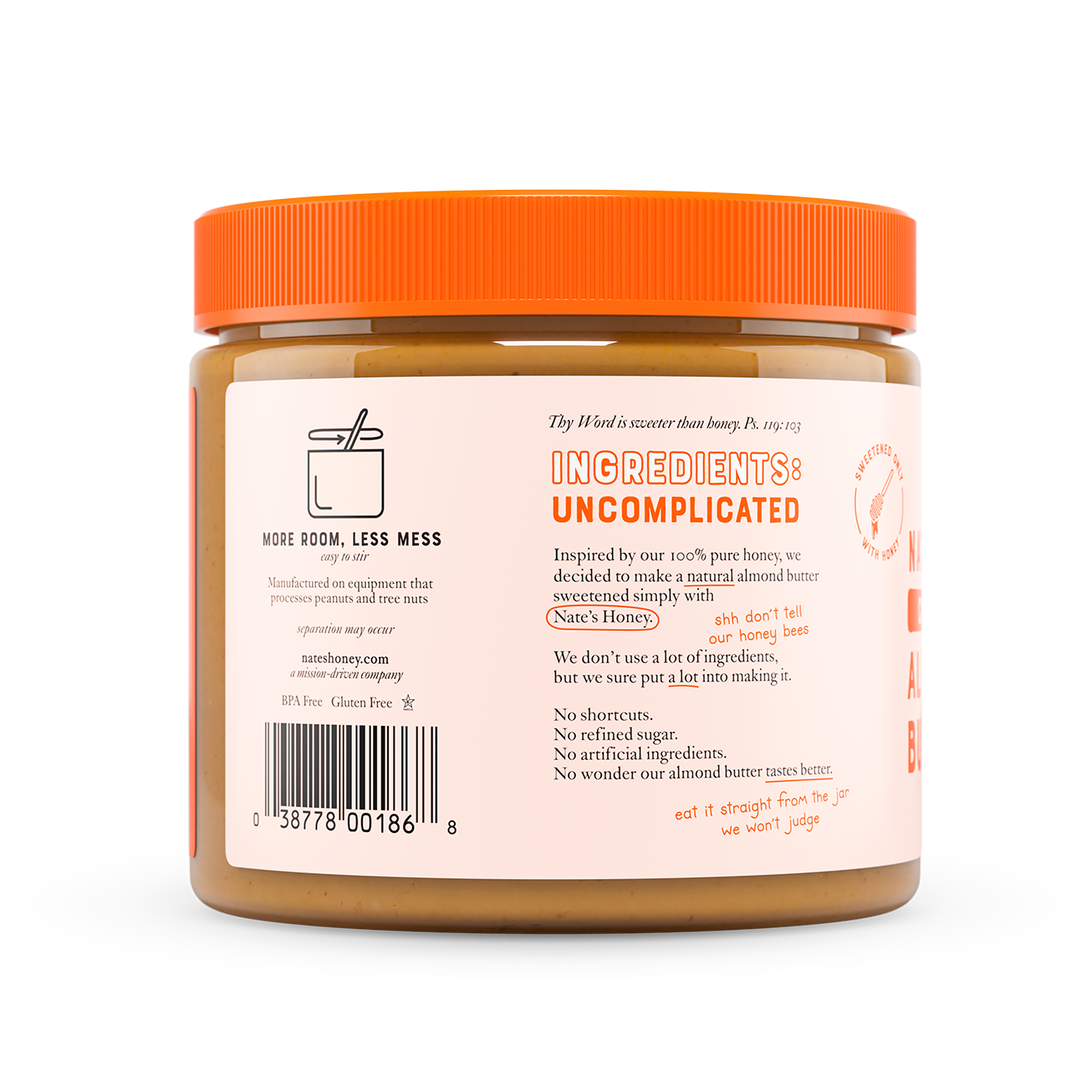 15oz Almond Butter Jar Side Feature