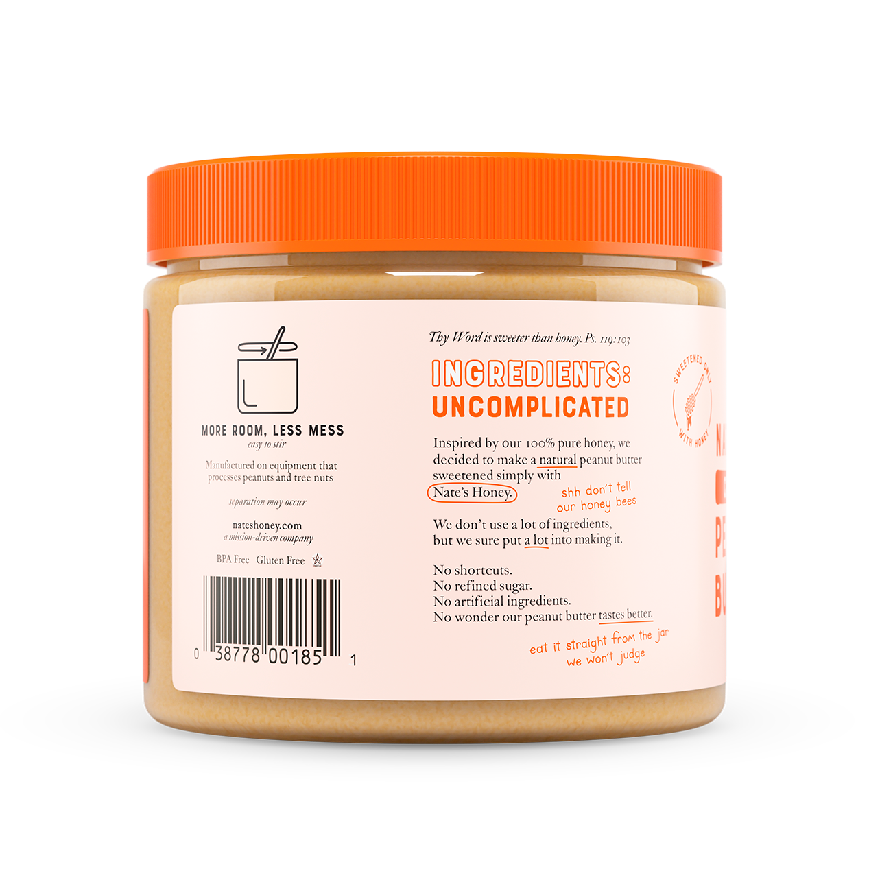 15oz Peanut Butter Jar Side Feature