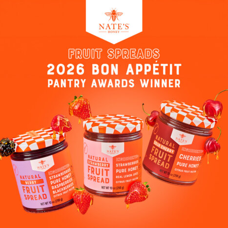 Nate’s Honey Fruit Spreads Named a 2026 Bon Appétit Pantry Awards Winner