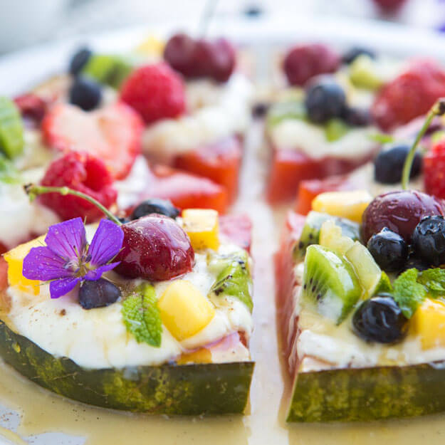Grilled Watermelon Pizza with Nate's Honey