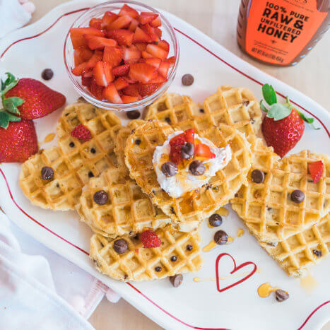 Heart Waffle Toast with Honey Berry Crème