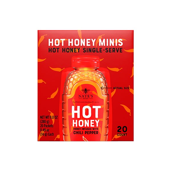 Hot honey minis front of box.