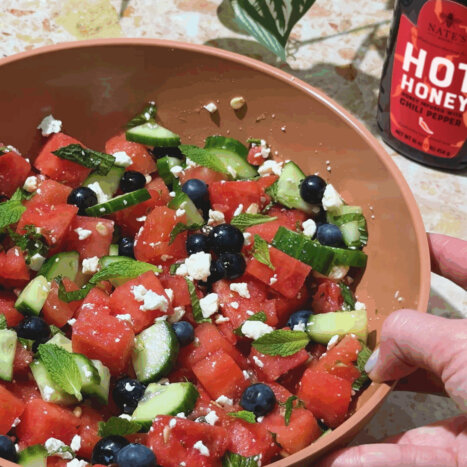 Hot Honey Watermelon Salad
