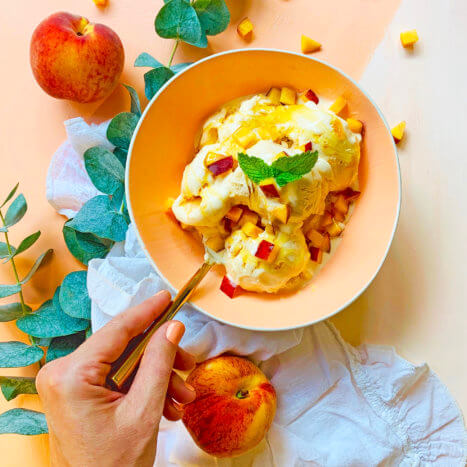 Peaches-N-Honey No Churn Ice Cream