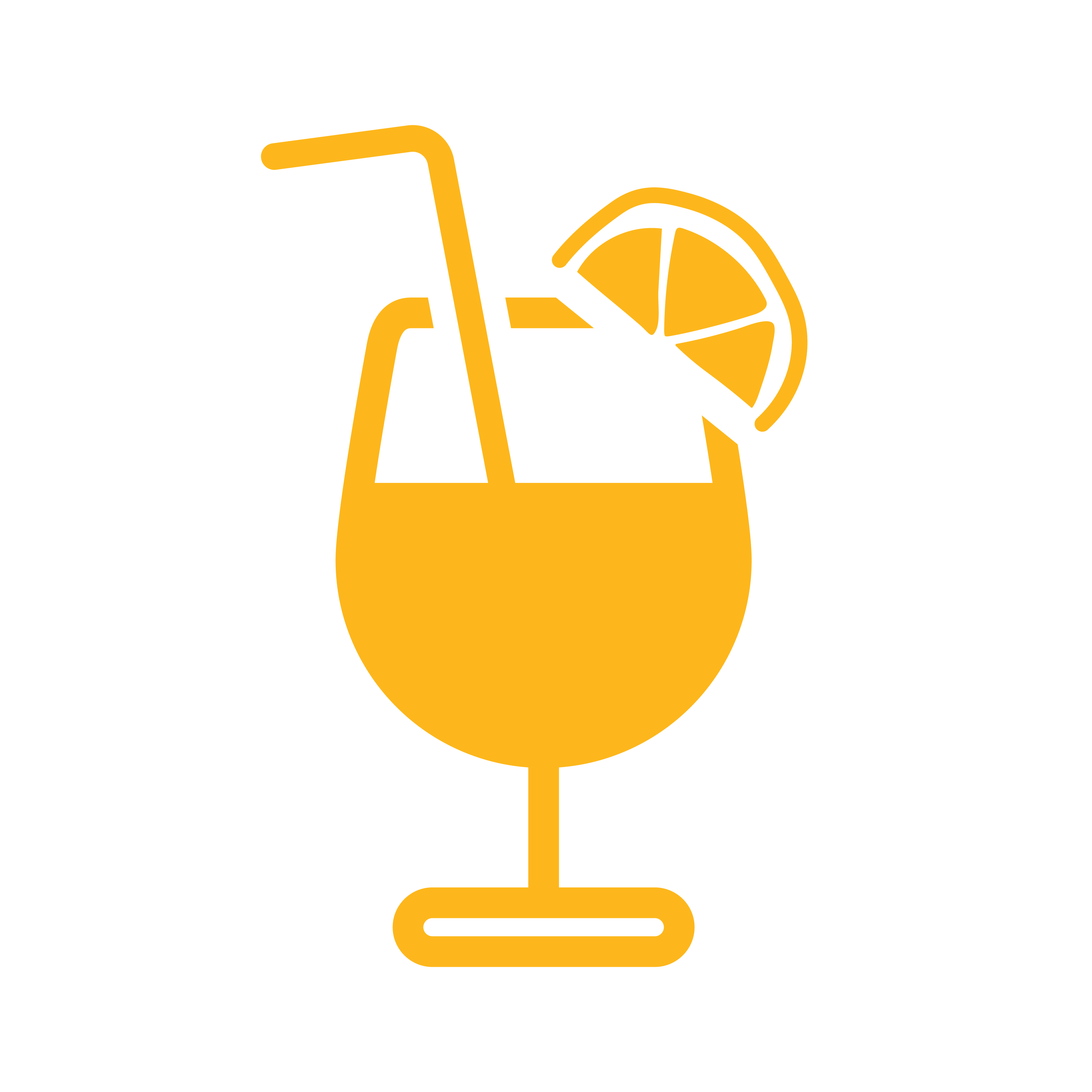 Cocktail glass icon in yellow.
