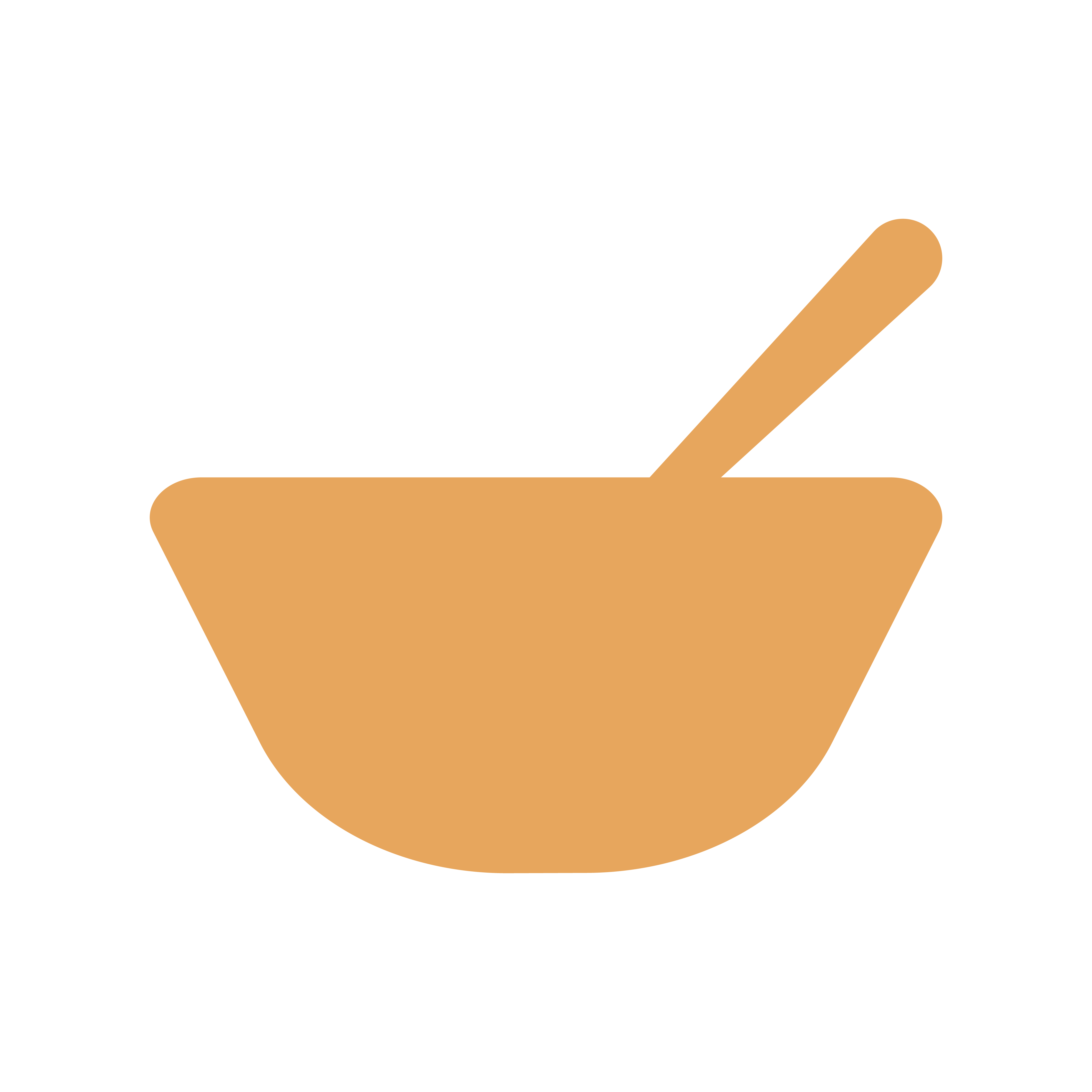 Yogurt bowl icon in gold.