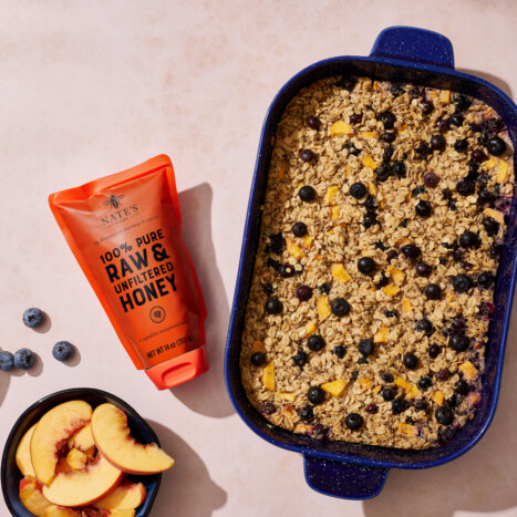 Peach Blueberry Baked Oatmeal
