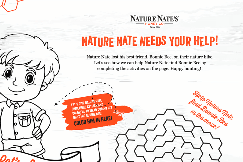 Nature Nate needs your help activity page