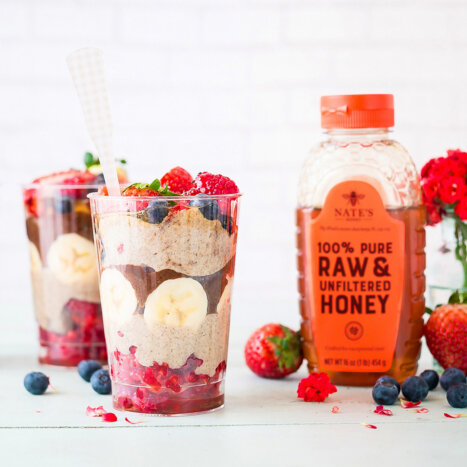 Peanut Butter, Banana & Chocolate Chia Pudding Parfaits