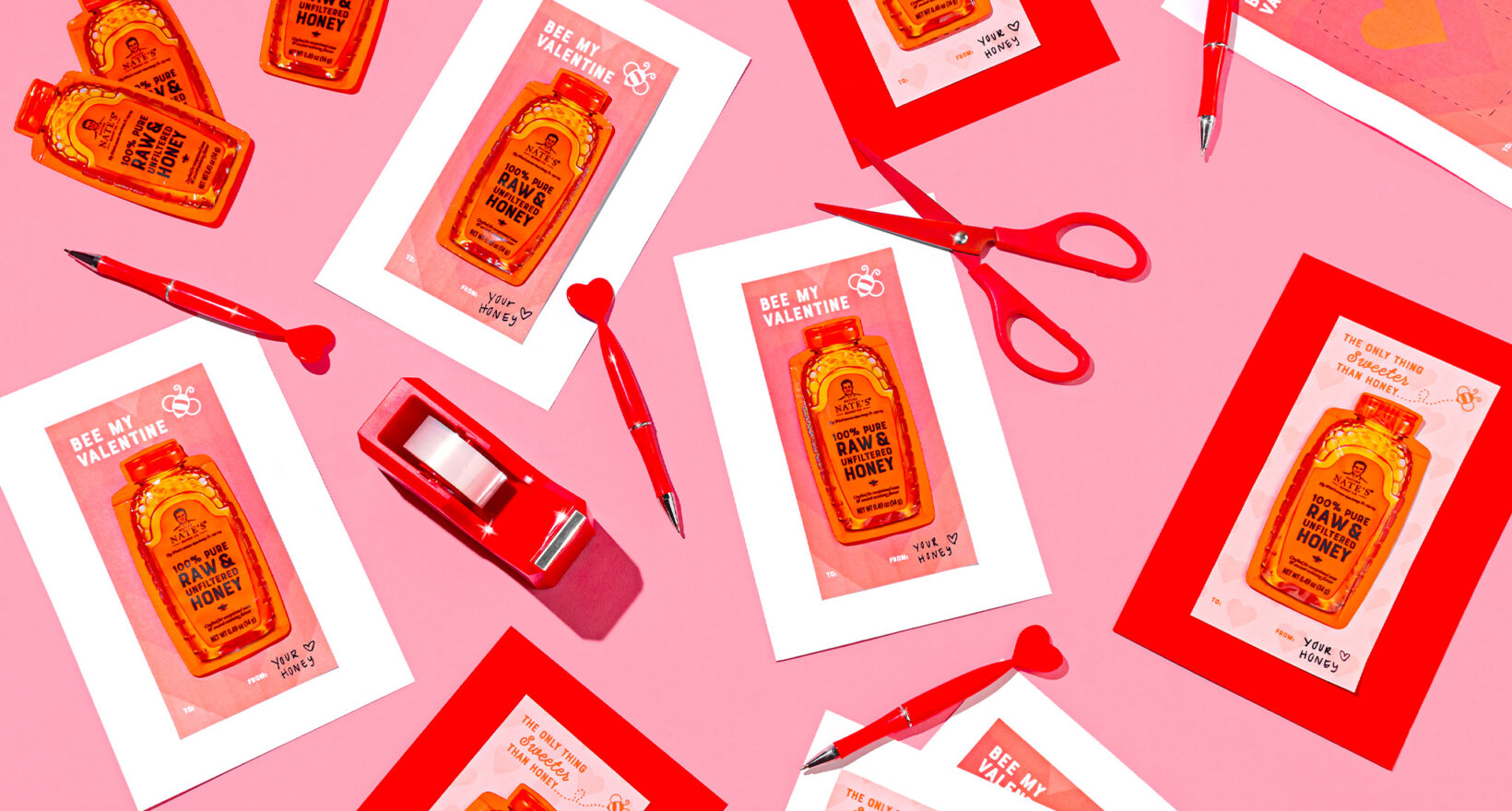 Nate's Honey Minis Valentine's Day card collage.