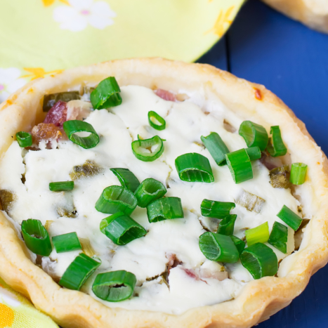 Bleu and Herbed Cream Cheese Tart with Bacon